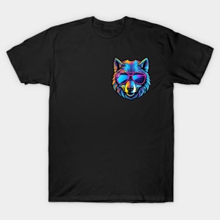 Cool Neon Wolf (Small Version) T-Shirt